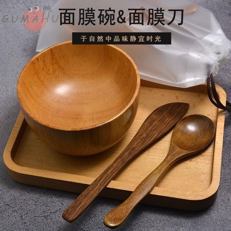 Traditional Chinese Medicine Moxibustion Bowl Sticking Medicine Bowl Spa Skin Filling Suit Wooden Mixing Stick Beauty Salon Film Adjustment Tool