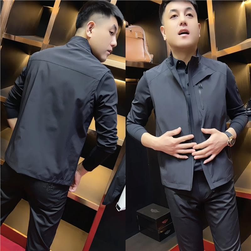 Business vest new style shoulder autumn jacket breathable zipper men women stand-up collar high-quality men's casual outdoor