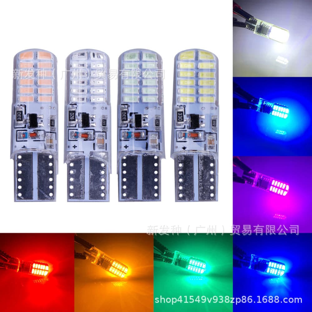 Manufacturer's best-selling new LED T10 car light 3014 24-light flash decoding silicone waterproof width indicator light high brightness