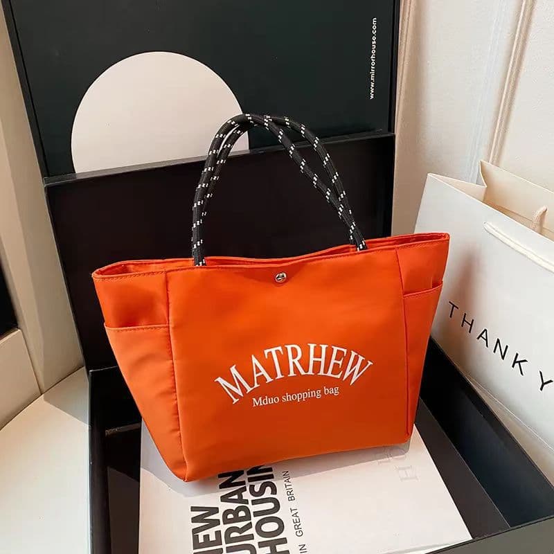New Handbag Canvas Tote Bag Versatile Work Canvas Bag Student Office Worker Lunch Box Simple Mom Bento Bag