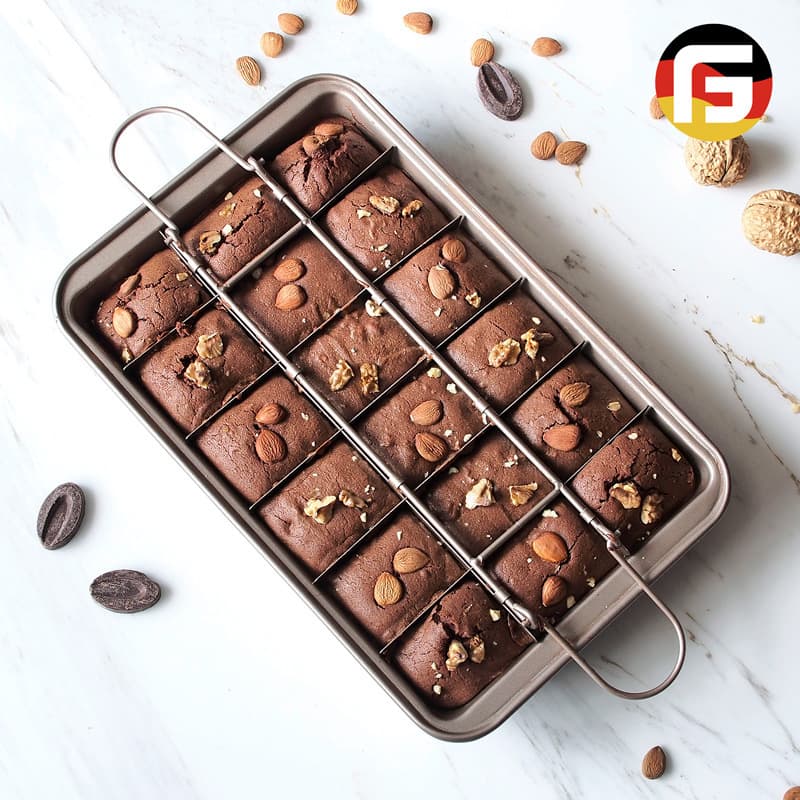Brownie Non-Stick Cake Pan Mold Square Baking Pan Bread Baking Tool Thickened Fixed Bottom Brownie Pan