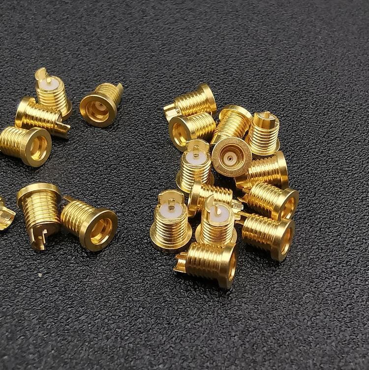 Enhanced MMCX Male Connector, Shure Pin Socket Female, MMCX Pure Copper Gold-Plated, Built-in Threaded Nut