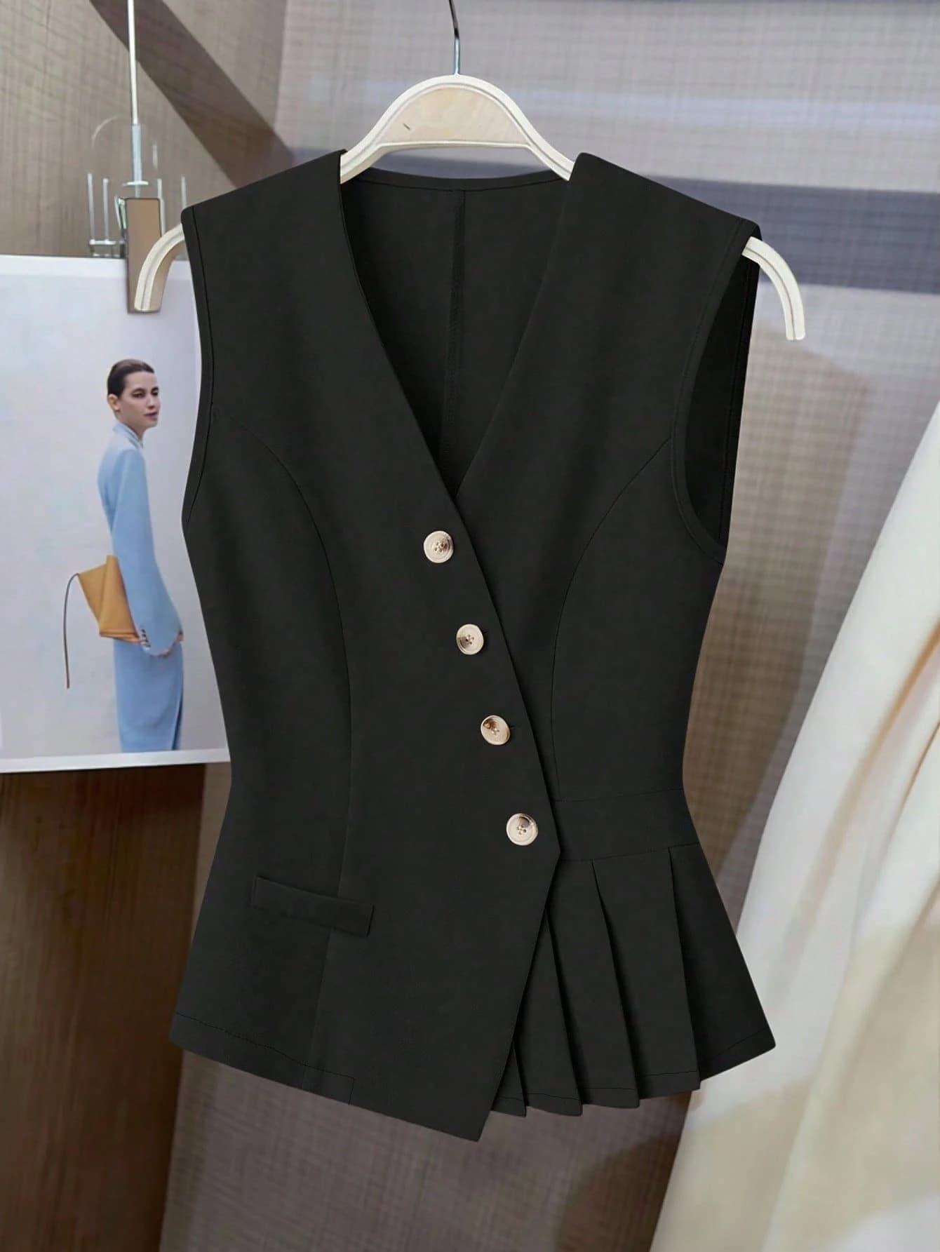 Women's Vest Jacket Single Top Fashionable Versatile Elegant New European American Commuter