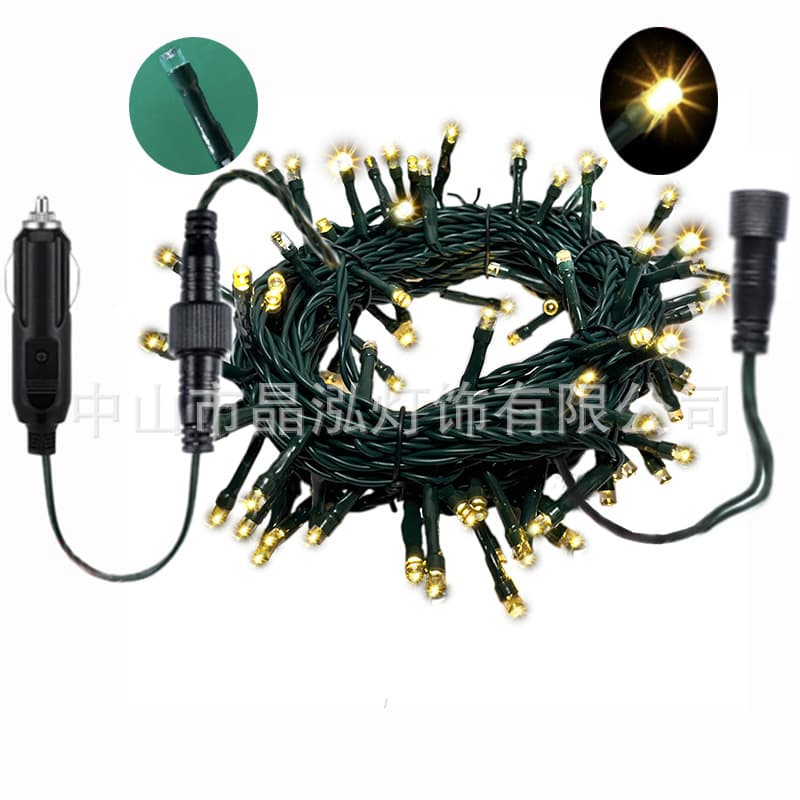 Amazon-exclusive Christmas wreath LED string lights, low voltage 12V, car decorative light strings, 10m lamp body, 100 lamps.