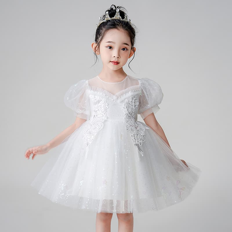 Super fairy child princess dress, fashionable children's dress, fairy dress, temperament birthday girl hosts piano performance
