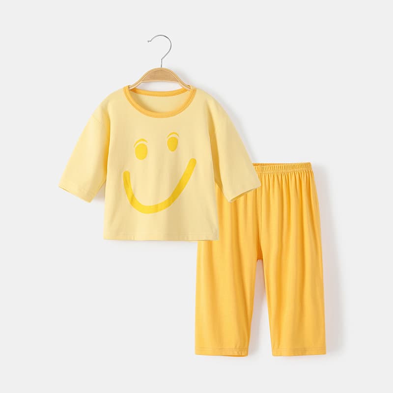 Children's modal pajamas summer suit for boys and girls, cute and super cute children's air-conditioned clothes, thin home clothes, soft