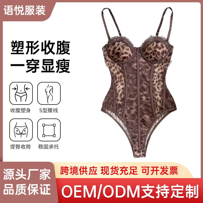 European and American Sexy Push-Up Bodysuit Lace See-Through Strappy Top Cross-Border Bestseller