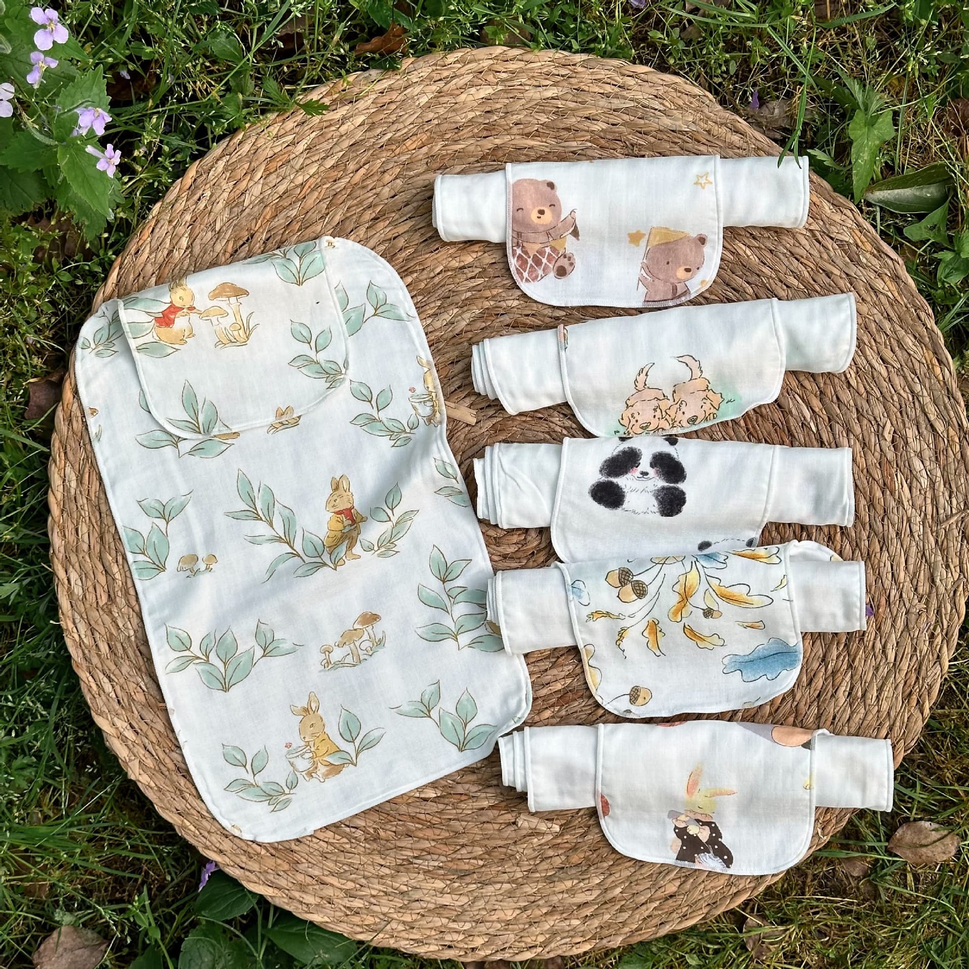 Large Size Baby Sweat Absorbent Towel Bamboo Cotton Muslin Sweat Barrier Towel Baby Back Support Towel for Spring and Summer