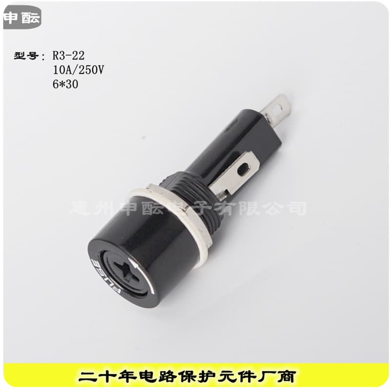 R3-22 6*30 10A 250V Screw-Type Panel Mount Fuse Holder