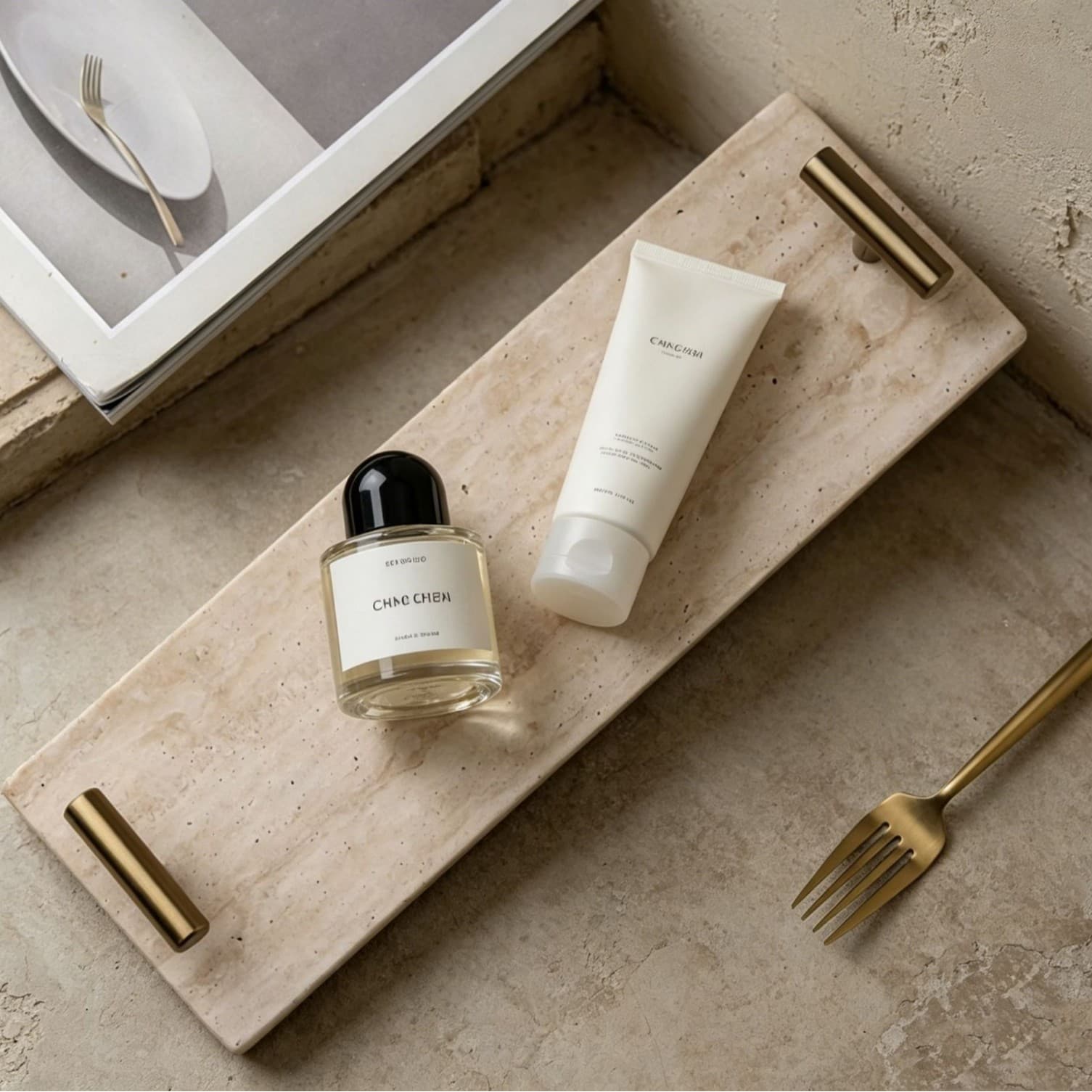 Wholesale Marble Tray for Skincare Perfume Display Vanity Tray Light Luxury Desktop Home Decorative Tray