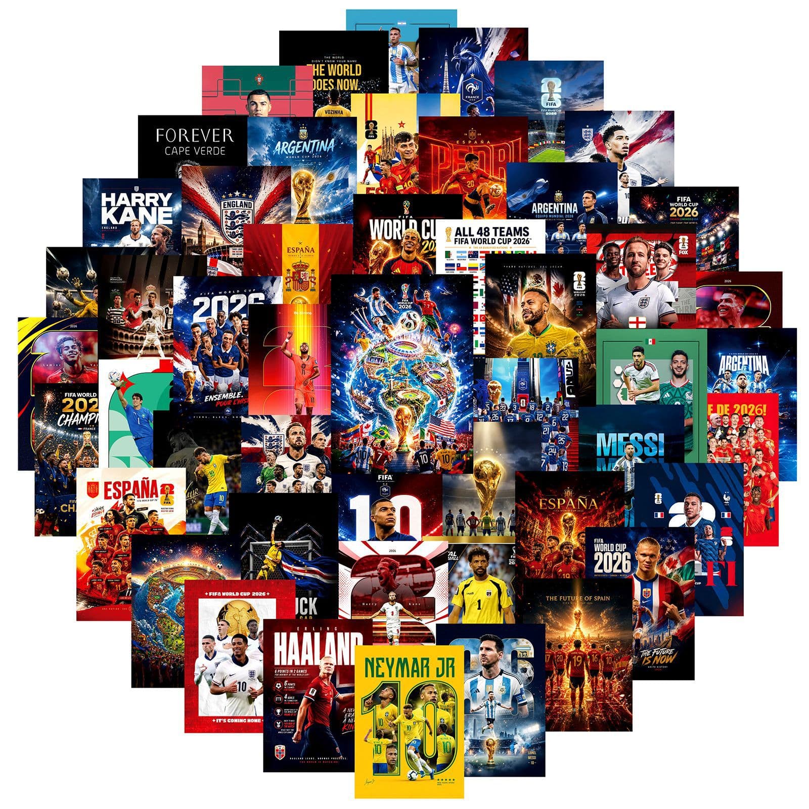 50 cross-border 2026 World Cup poster stickers, decorative stickers, suitcases, mobile phone cases, water cup stickers