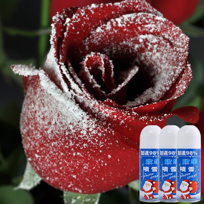 Christmas Snow Spray Rose Flower Decoration Fake Snow Prop Non-Melting Glass Snow Spray Coarse White Snowflake Spray