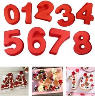 DIY Digital Cake Pan Baking Tool 10-Inch Arabic Numeral Silicone Birthday Cake Mold