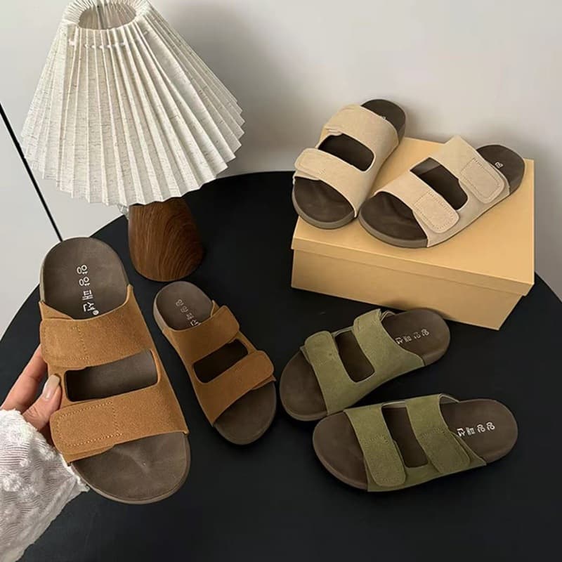 Versatile Comfortable Sandals New 2026 Thick Sole Beach Casual Slip-Ons with Velcro, Trendy Summer Breathable Lightweight Fashion