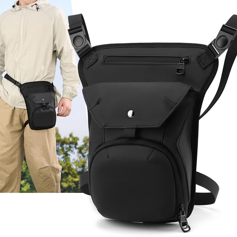 Trendy Motorcycle Bag New Style Fashion Shoulder Crossbody Phone Bag Multifunctional Casual Small Backpack Large Capacity Leg Bag