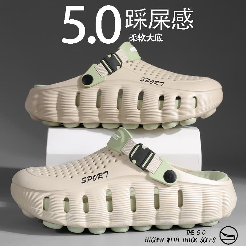 2026 Summer New Clog Sandals Outdoor Sports Anti-Slip Slide Sandals One-Pull-On Trendy Thick Sole Beach Shoes
