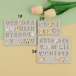 DIY Baking Uppercase and Lowercase Letters Liquid Silicone Mold DIY Fondant Cake Clay Chocolate Mold In Stock