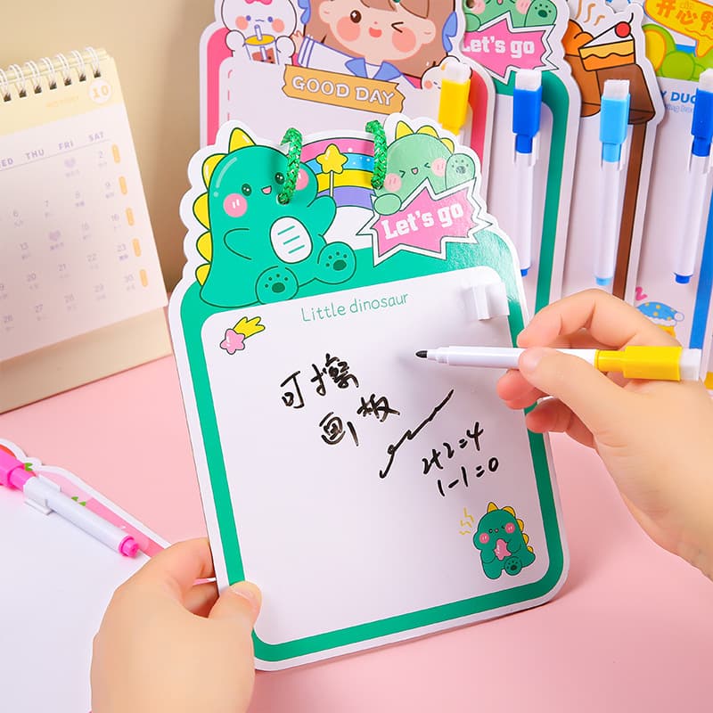 Cartoon double-sided erasable drawing board, kindergarten children's drawing and doodling whiteboard, kindergarten early education message board