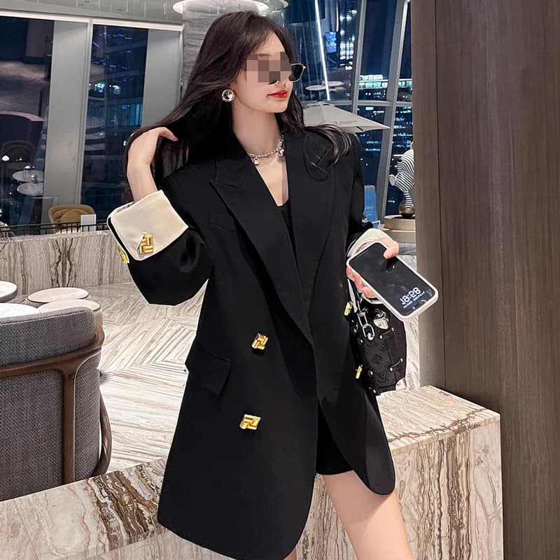 MX01-Large Size Black Suit Jacket Women's 2026 Spring New Loose Temperament Commuting Casual Suit Top