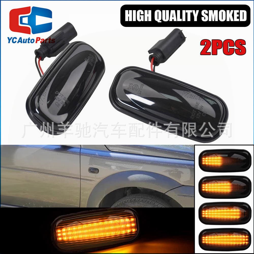 Compatible with Land Rover Discovery 2, Defender, Freelander 1, 3-Row Sequential Yellow LED Fender Side Turn Signal Light