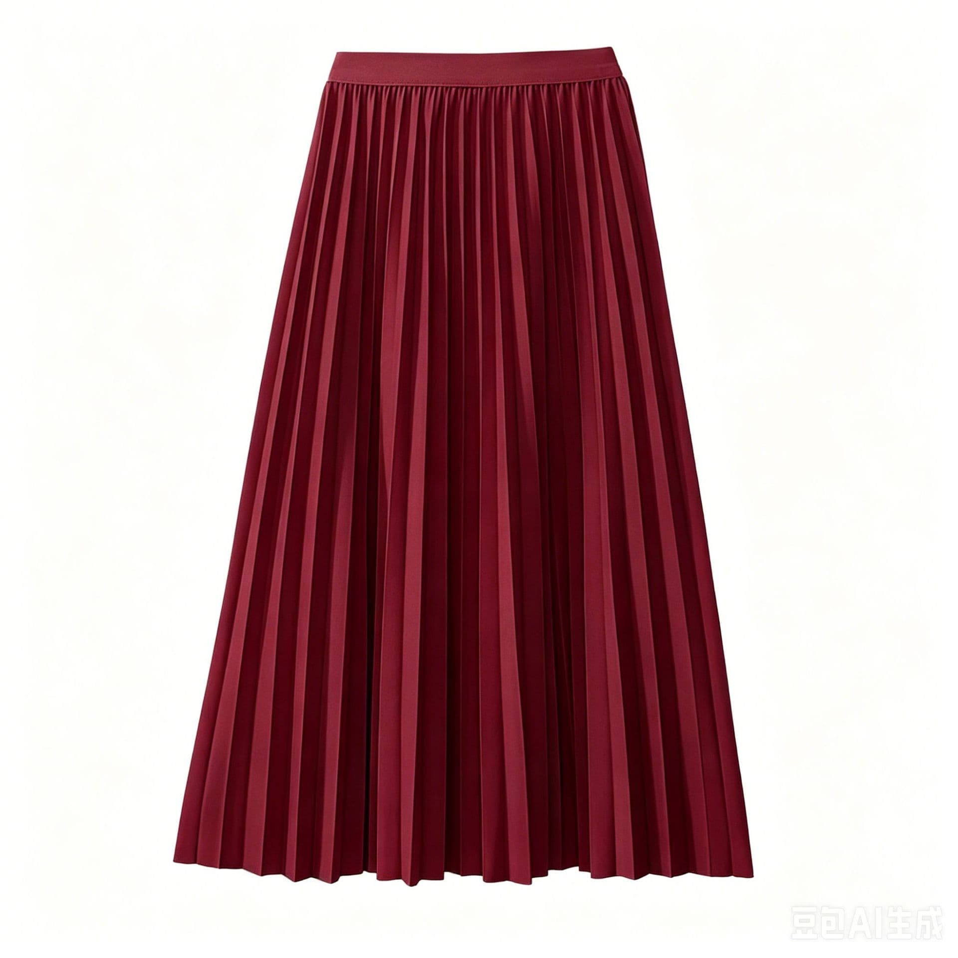 Summer Mid-Length Pleated Skirt for Kids, Solid Color, Slimming Japanese Style A-Line Skirt