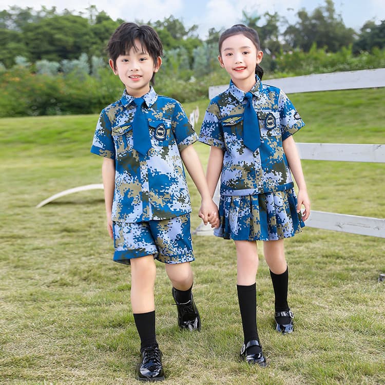 Children's Camouflage Suit for Primary and Secondary School Students' Military Training, Outdoor Expansion, Special Forces Set, Kindergarten Summer Camp Performance Costume