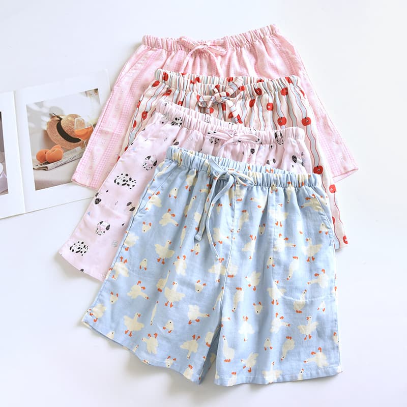 Multicolor Gauze Drawstring Shorts for Women Summer Thin Loose and Comfortable Home Clothes High Quality Manufacturers Thin and Profitable Wholesale