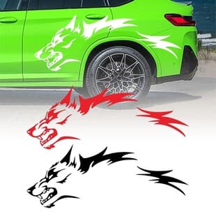 Cross-Border Wolf Totem Car Sticker Decal Body Graffiti Wolf Way Vinyl Hollow Rear Wheel Decal
