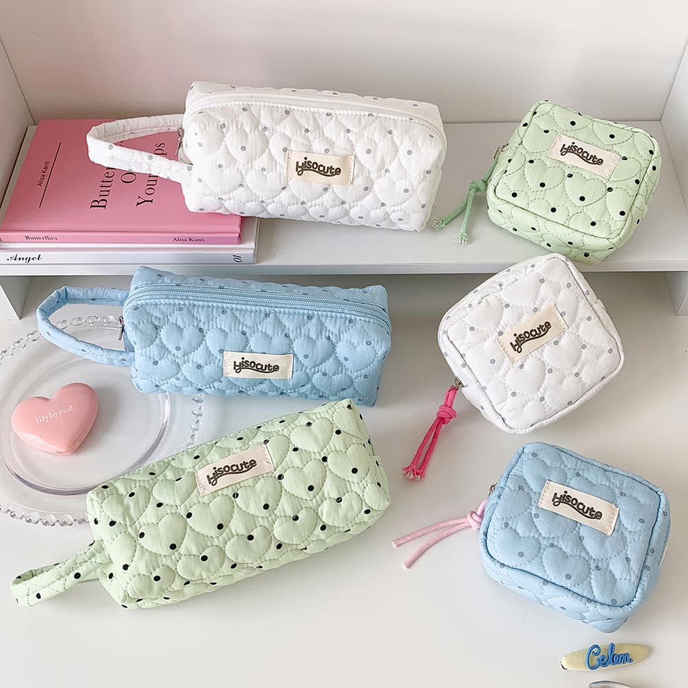 ins style Korean style sweet love cosmetic bag mini portable coin purse sundries student portable outing storage bag