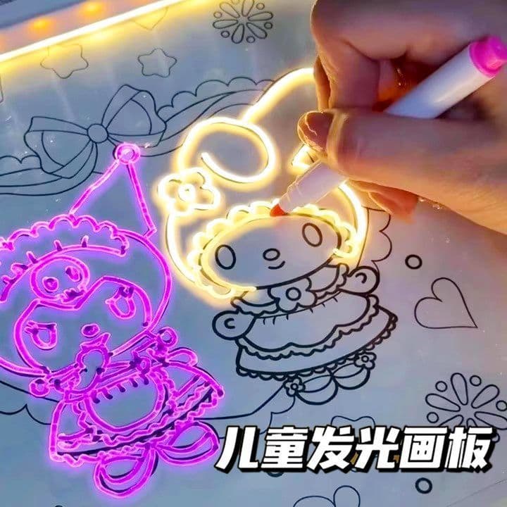 Children's Glowing Drawing Board DIY Educational Writing Board Eye-Protective Glowing Graffiti Board Erasable