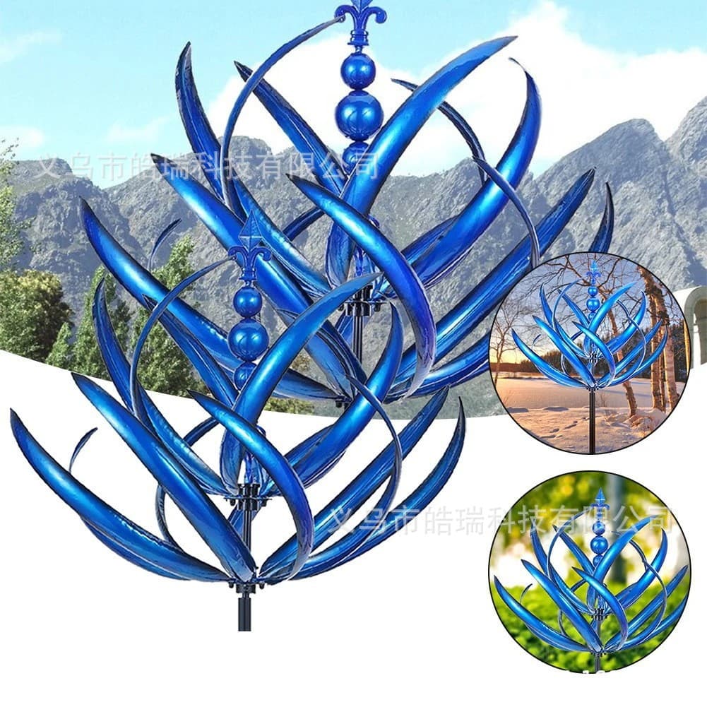 Cross-border Amazon Metal Iron Spinning Top Pinwheel Harlow Spinner Outdoor Garden Rustic Style Decor