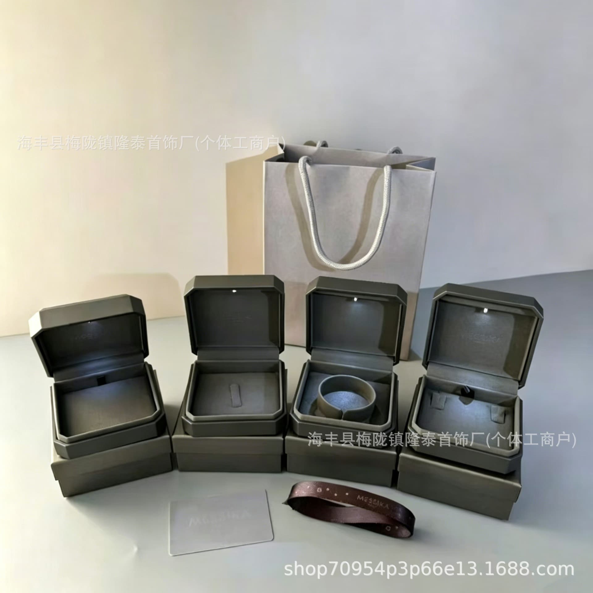 MESSIKA Counter Storage Box Jewelry Box Messika with Light Necklace Ring Bracelet Packaging Box Gold Edition Packaging