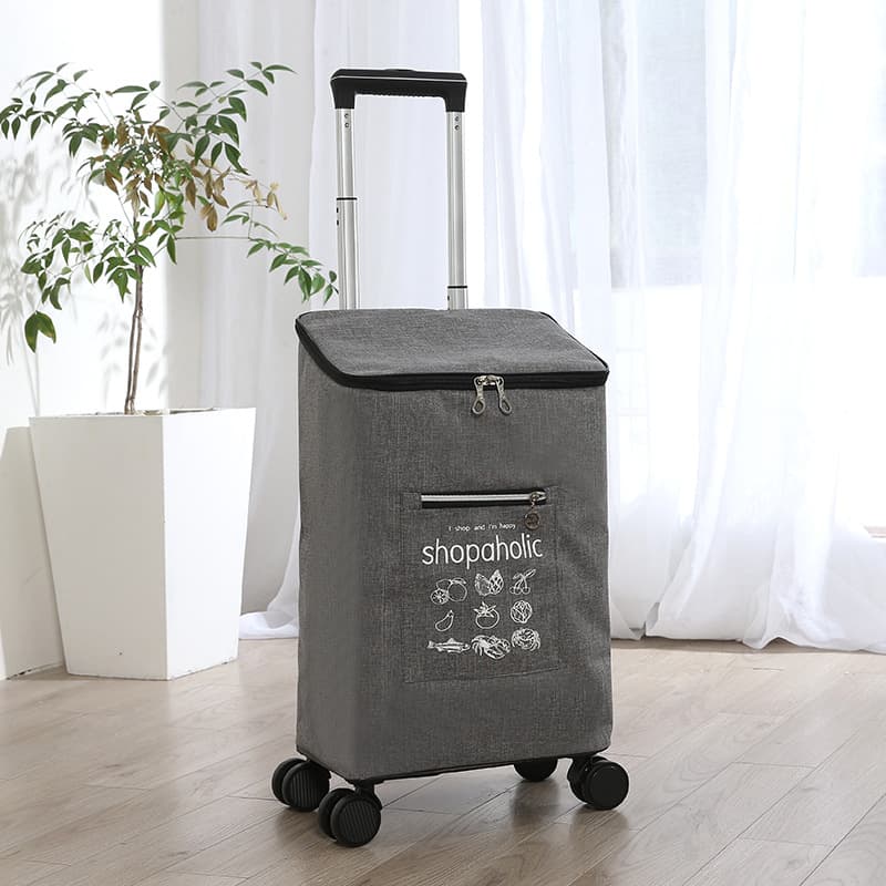 Folding Hand Cart Portable Luggage Cart Shopping Bag Trolley Pull Rod Bag Lightweight Home Essential Grocery Cart - Backpack Style