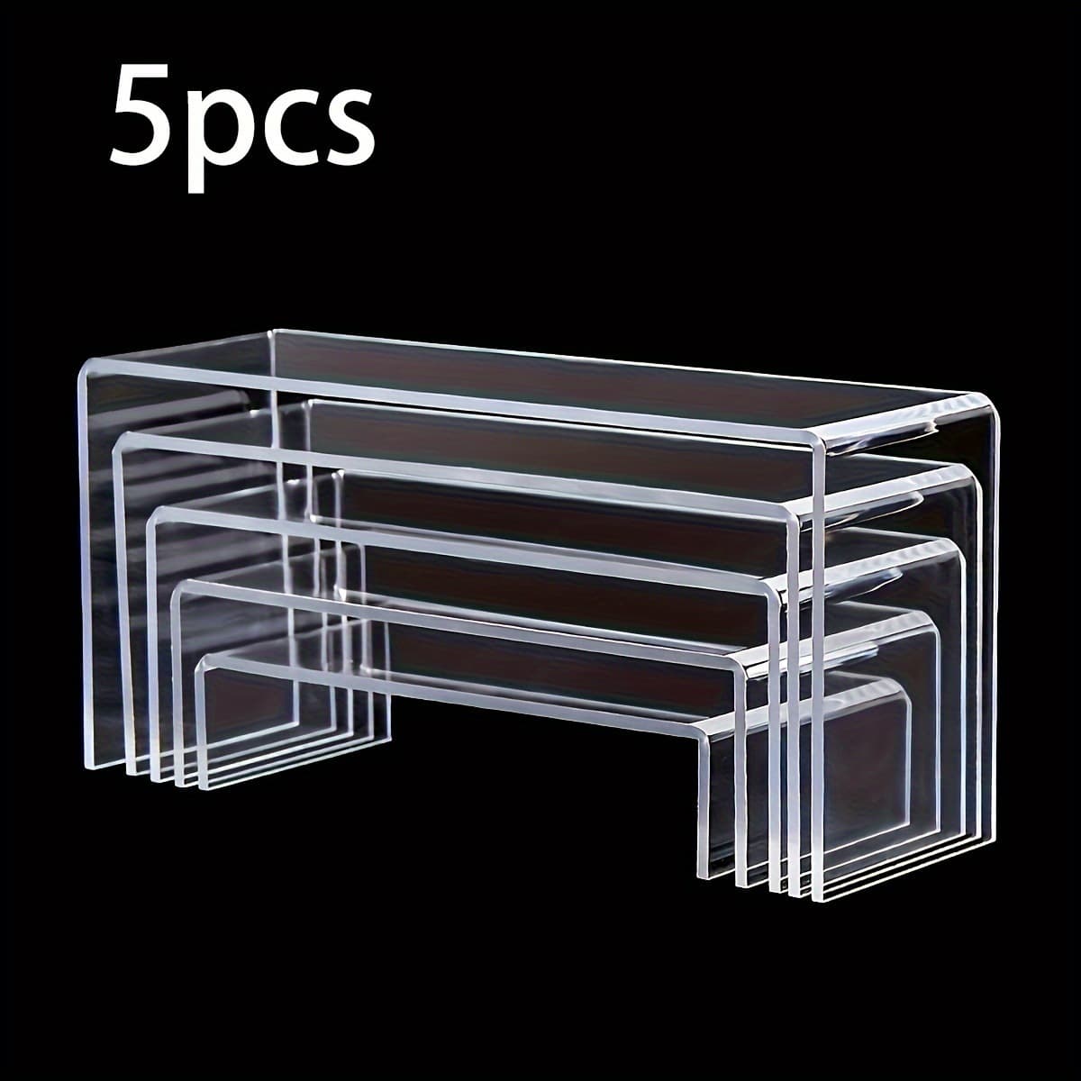 Cross-border 5pcs Set Party Storage Display Stand Acrylic Display Stand U-Shape Movable Cosmetics Display Stand