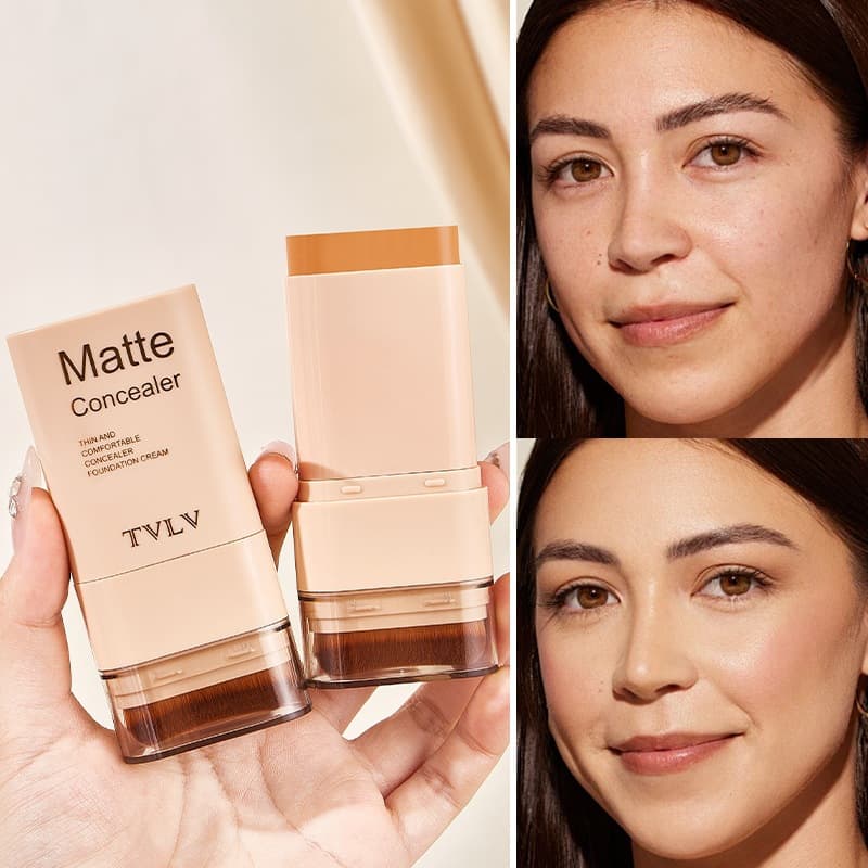 TVLV Concealer Dual-Ended Foundation Stick Natural Brightening Long-Lasting Waterproof Sweat-Proof Non-Transfer Foundation Cream Cross-Border
