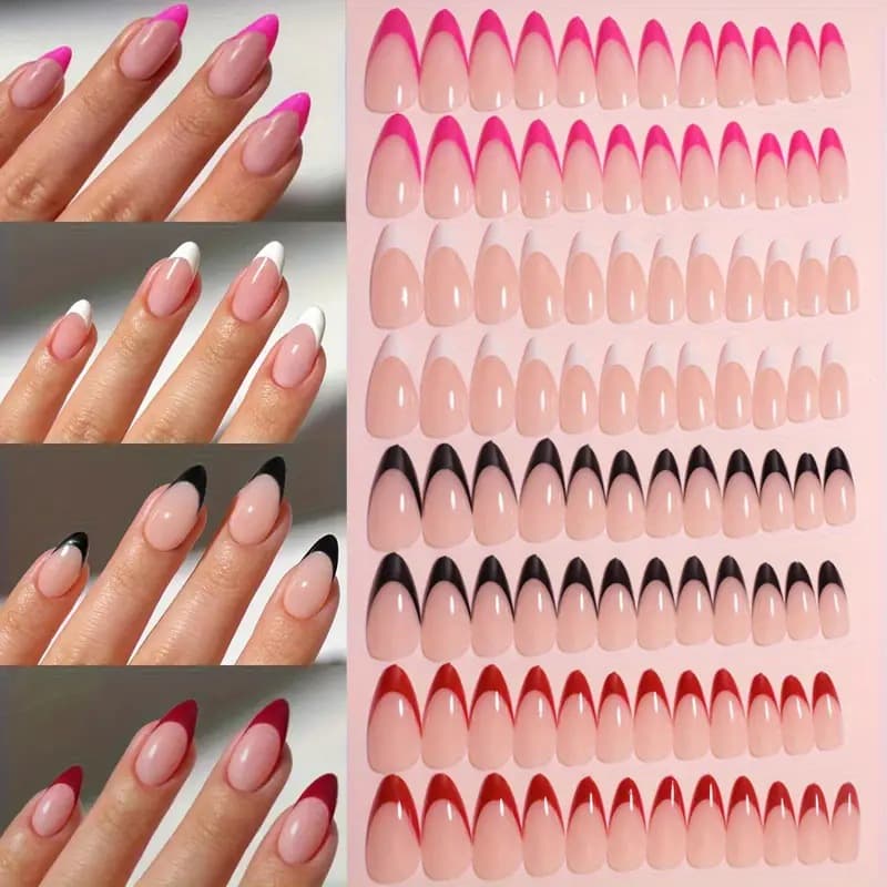 Wearable Nail Tips Export Style Europe & America Ins Flashy Simple Fashion High-end French Wearable Nails Wholesale Ins Style
