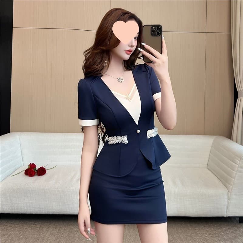 Foot Bath and Massage Technician Work Clothes for Women, Slim Fit, Sexy and Elegant Sauna Massage Spa Beautician Work Clothes