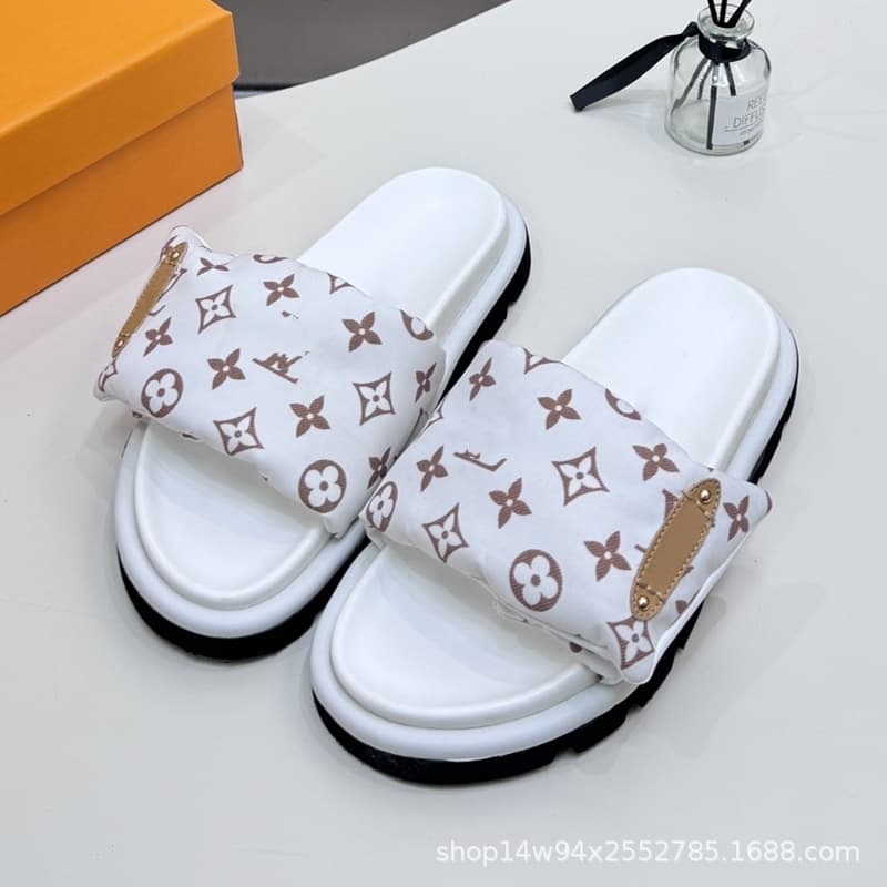 Donkey House Thick Sole Velcro Sandals for Women 2026 Outdoor Fashion Non-Slip Denim Letter Slide Slippers for Cross-Border Trade