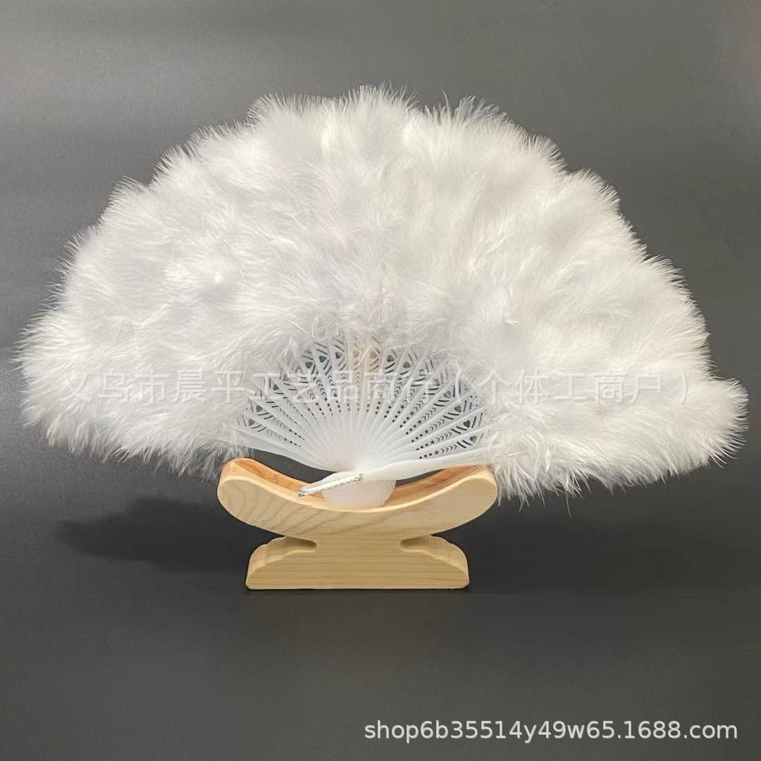 21-piece feather fan, ancient style folding fan, square dance catwalk show cheongsam with fairy dance performance fan