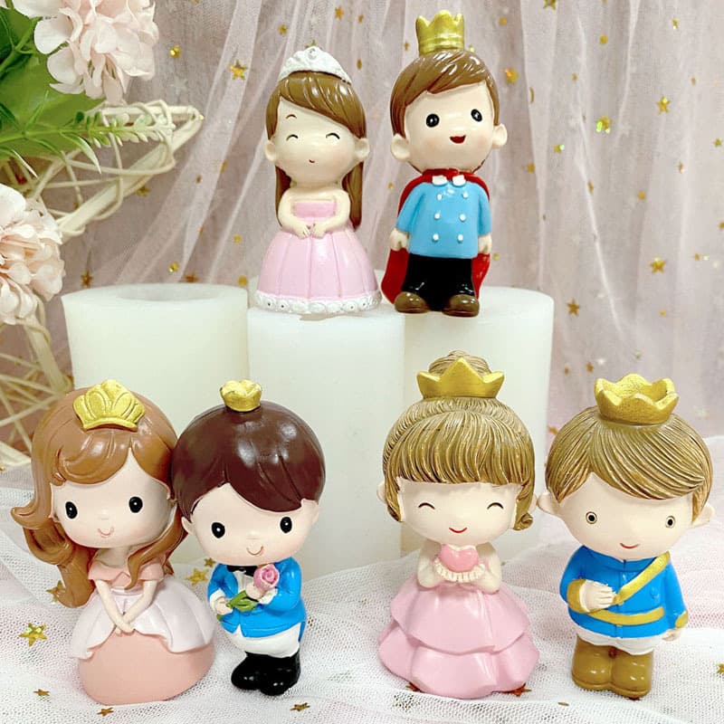 Valentine's Day Cute Ins Style Ornament Silicone Mold DIY Nordic Couple Plaster Prince and Princess Resin Model