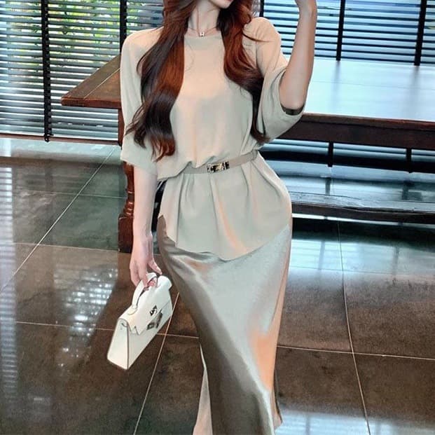 Vintage Old Money Style Women's Suit Summer 2026 New Collection Chic Fitted Top and Pencil Skirt Two-Piece Set