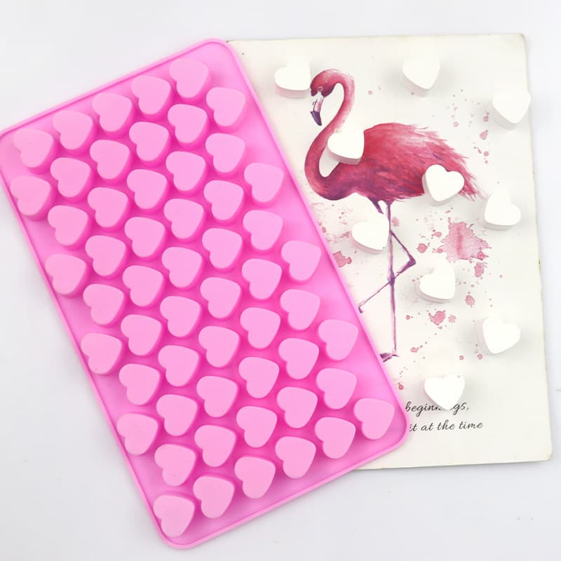 Torch Point 55-grid Small Heart Silicone Chocolate Mold Silicone Candy Ice Cube Mold Wax Seal Stamp Mold