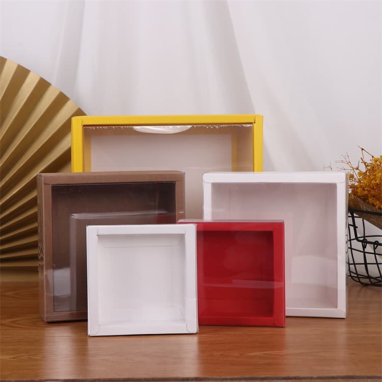 PVC transparent thickened square rectangular cowhide cover packaging storage color box drawer box printing LOGO