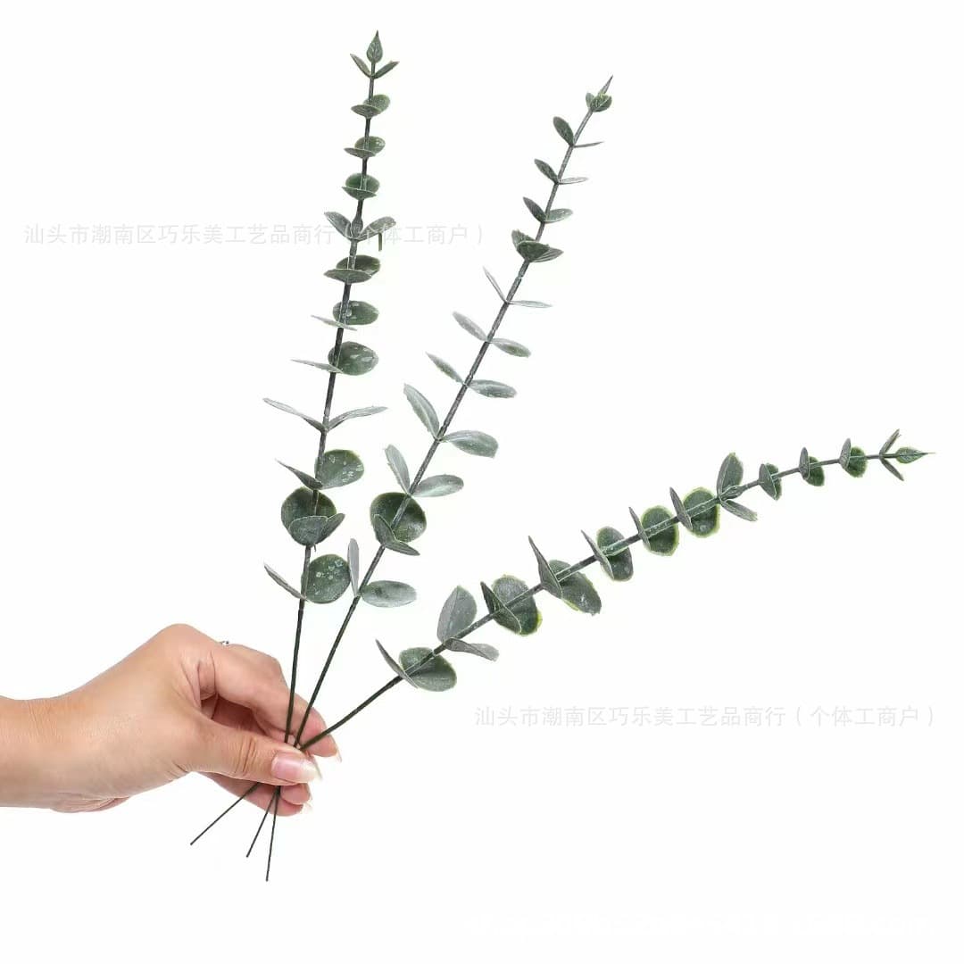 Artificial Single Stem Spray White Eucalyptus Money Leaf Amazon Eucalyptus Leaves Wedding Home Indoor Decoration Fake Flowers