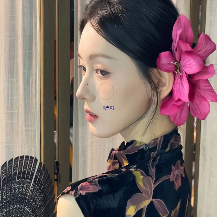 Chinese Aesthetics Rose Red Large Flower Hair Clip, Eastern Charm Cheongsam Accessory Hair Flower and Clip Set