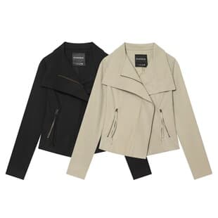 PB&ZA European-American Style Women's Fashion Diagonal Front Panel Tailored Slim Jacket 2510153