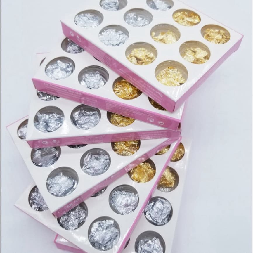 Hot Sale Japanese Nail Art Stickers DIY Nail Supplies Gold and Silver Foil Sheets 12-Pack Wholesale