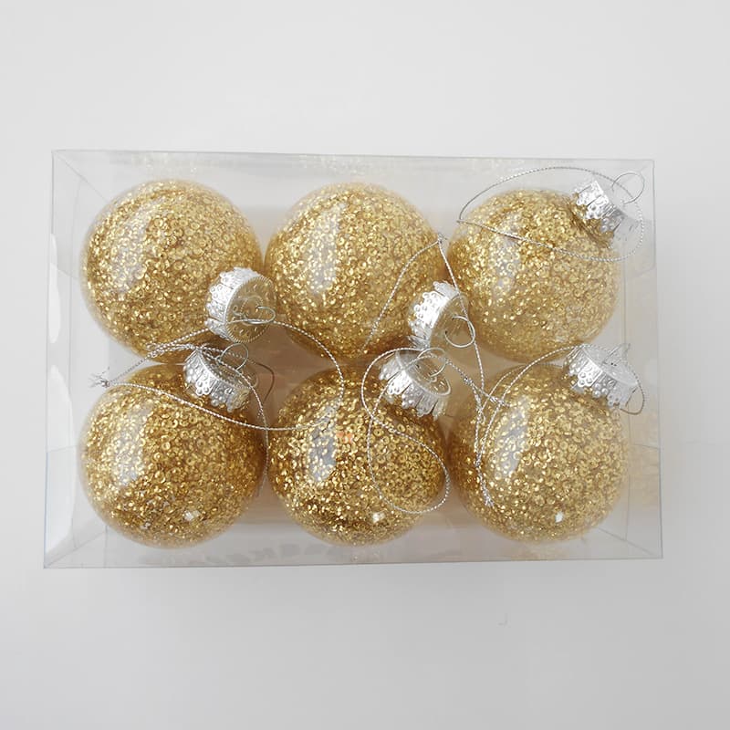 8cm Christmas Decoration Ball Set with Glitter Inside Christmas Ball Christmas Tree Hanging Ornament Transparent Ball