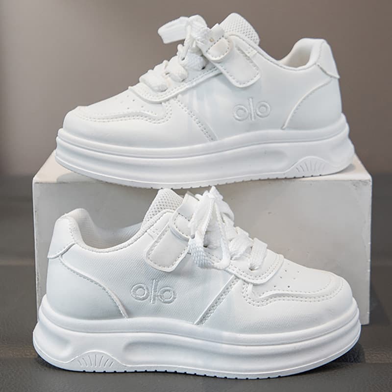 Children's White Casual Shoes, Low-Top Sneakers for Boys and Girls, Spring and Fall New Arrival, Solid Color Versatile Soft Sole Student Athletic Shoes