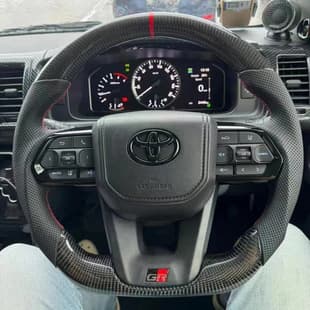 Toyota Steering Wheel Assembly Upgrade Walnut Carbon Fiber Style Hilux LC Crown Prado Land Cruiser Cool